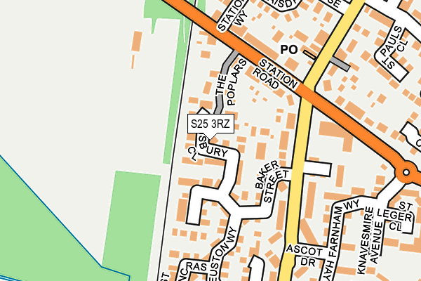 S25 3RZ map - OS OpenMap – Local (Ordnance Survey)