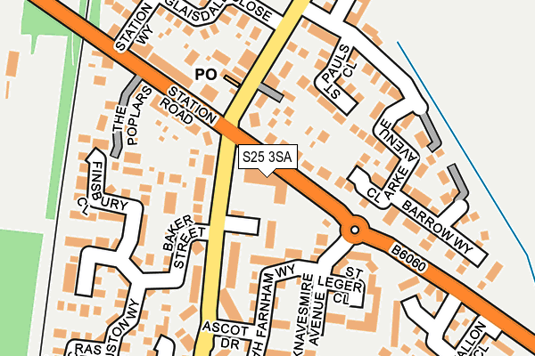 S25 3SA map - OS OpenMap – Local (Ordnance Survey)