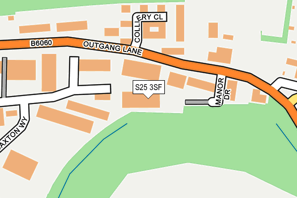 S25 3SF map - OS OpenMap – Local (Ordnance Survey)