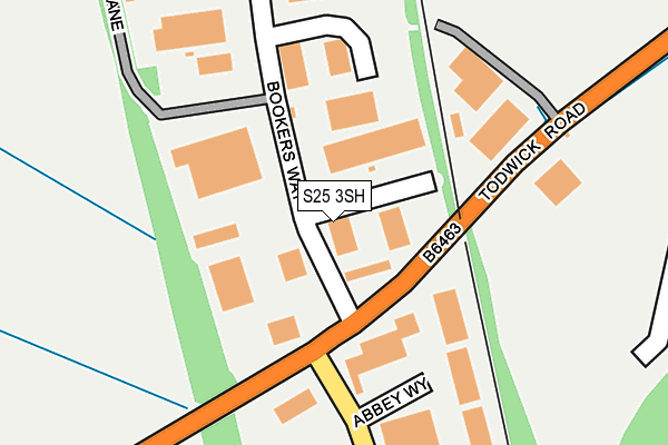 S25 3SH map - OS OpenMap – Local (Ordnance Survey)