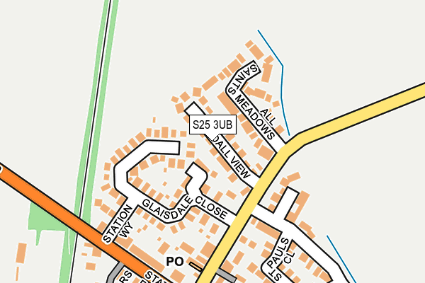 S25 3UB map - OS OpenMap – Local (Ordnance Survey)
