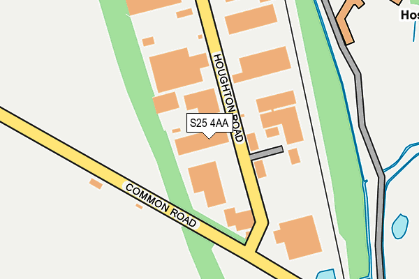 S25 4AA map - OS OpenMap – Local (Ordnance Survey)