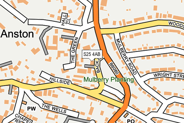 S25 4AB map - OS OpenMap – Local (Ordnance Survey)