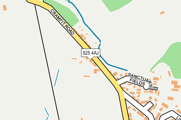 S25 4AJ map - OS OpenMap – Local (Ordnance Survey)