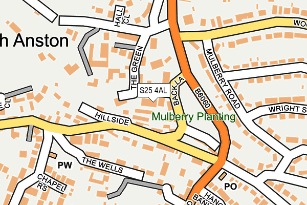 S25 4AL map - OS OpenMap – Local (Ordnance Survey)