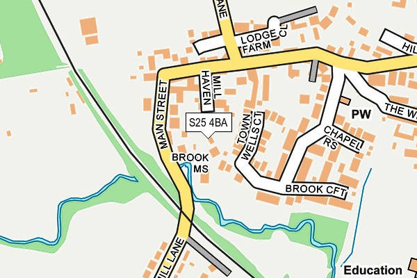 S25 4BA map - OS OpenMap – Local (Ordnance Survey)