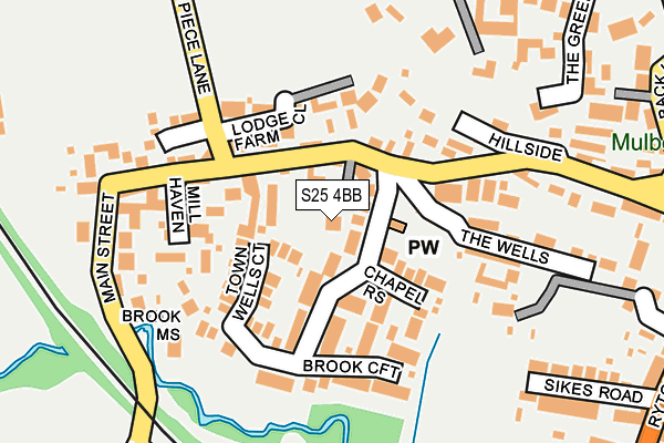 S25 4BB map - OS OpenMap – Local (Ordnance Survey)