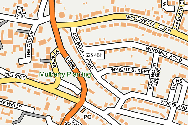 S25 4BH map - OS OpenMap – Local (Ordnance Survey)