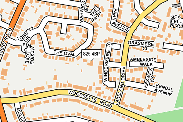 S25 4BP map - OS OpenMap – Local (Ordnance Survey)