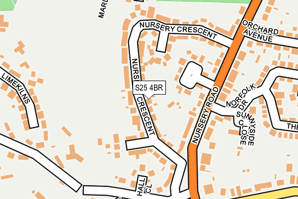 S25 4BR map - OS OpenMap – Local (Ordnance Survey)