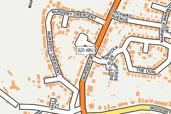 S25 4BU map - OS OpenMap – Local (Ordnance Survey)