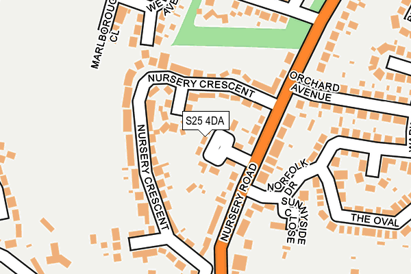 S25 4DA map - OS OpenMap – Local (Ordnance Survey)