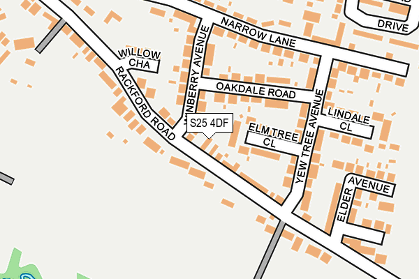 S25 4DF map - OS OpenMap – Local (Ordnance Survey)