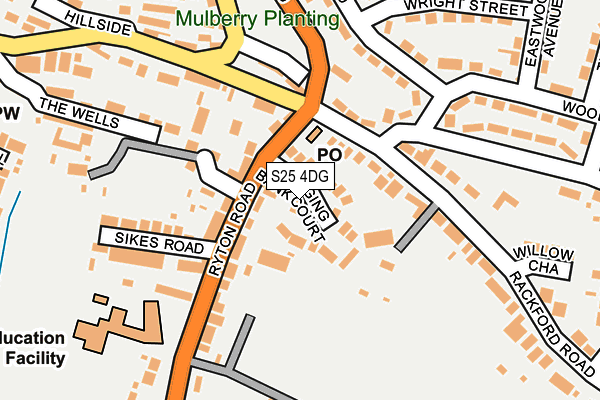 S25 4DG map - OS OpenMap – Local (Ordnance Survey)