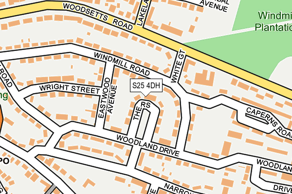 S25 4DH map - OS OpenMap – Local (Ordnance Survey)