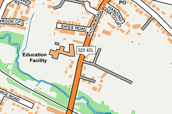 S25 4DL map - OS OpenMap – Local (Ordnance Survey)
