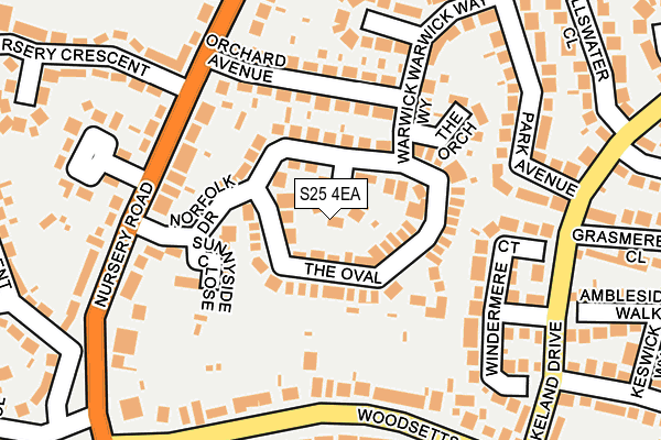 S25 4EA map - OS OpenMap – Local (Ordnance Survey)
