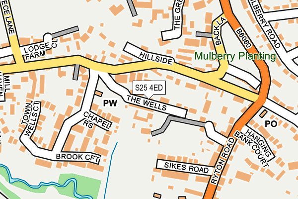 S25 4ED map - OS OpenMap – Local (Ordnance Survey)