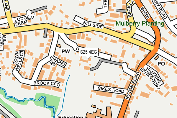 S25 4EG map - OS OpenMap – Local (Ordnance Survey)