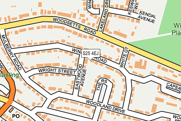S25 4EJ map - OS OpenMap – Local (Ordnance Survey)
