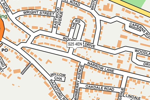 S25 4EN map - OS OpenMap – Local (Ordnance Survey)