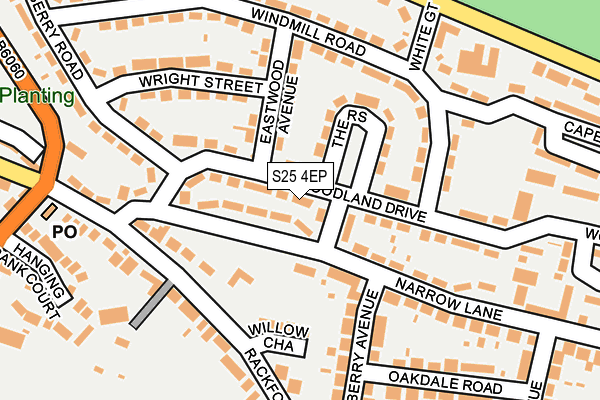 S25 4EP map - OS OpenMap – Local (Ordnance Survey)