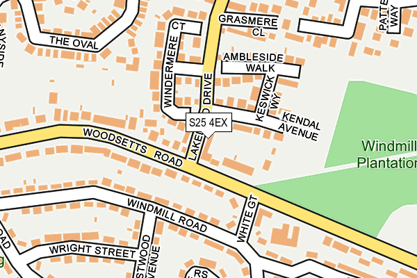 S25 4EX map - OS OpenMap – Local (Ordnance Survey)