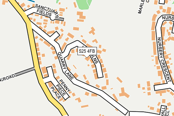 S25 4FB map - OS OpenMap – Local (Ordnance Survey)