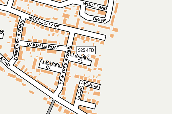S25 4FD map - OS OpenMap – Local (Ordnance Survey)