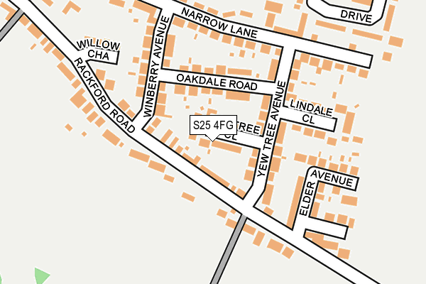 S25 4FG map - OS OpenMap – Local (Ordnance Survey)