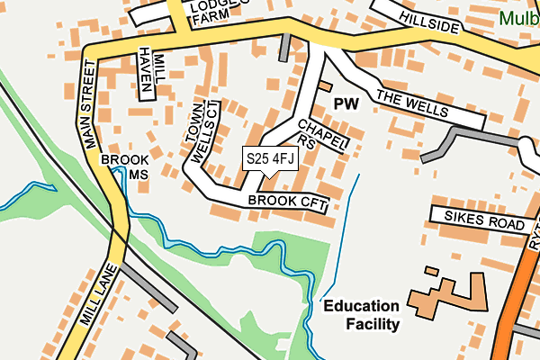 S25 4FJ map - OS OpenMap – Local (Ordnance Survey)