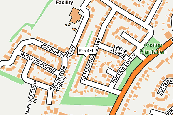 S25 4FL map - OS OpenMap – Local (Ordnance Survey)