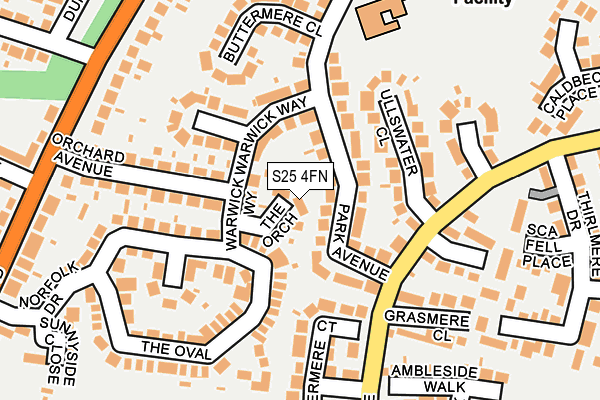 S25 4FN map - OS OpenMap – Local (Ordnance Survey)