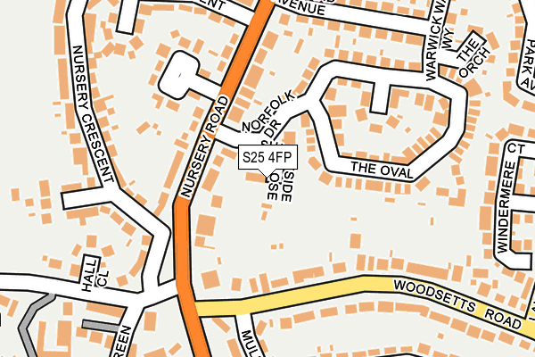 S25 4FP map - OS OpenMap – Local (Ordnance Survey)