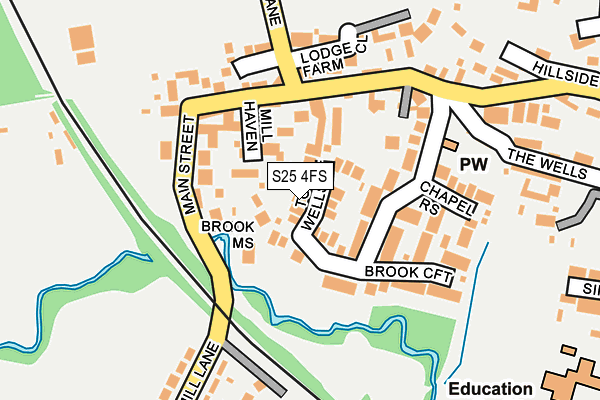 S25 4FS map - OS OpenMap – Local (Ordnance Survey)