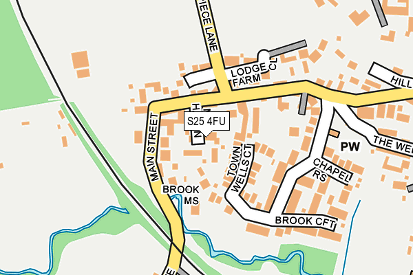S25 4FU map - OS OpenMap – Local (Ordnance Survey)