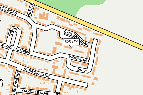 S25 4FY map - OS OpenMap – Local (Ordnance Survey)