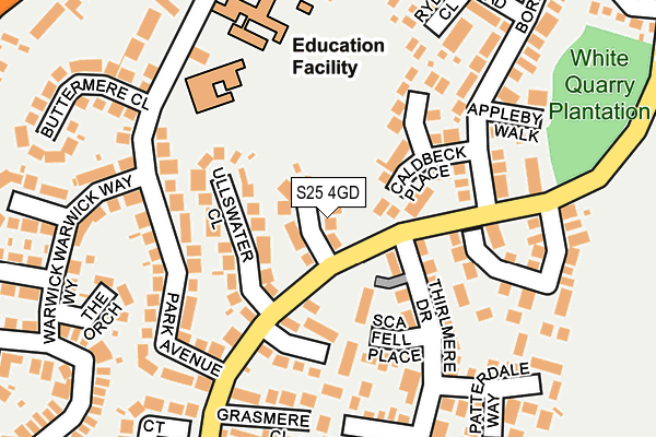 S25 4GD map - OS OpenMap – Local (Ordnance Survey)