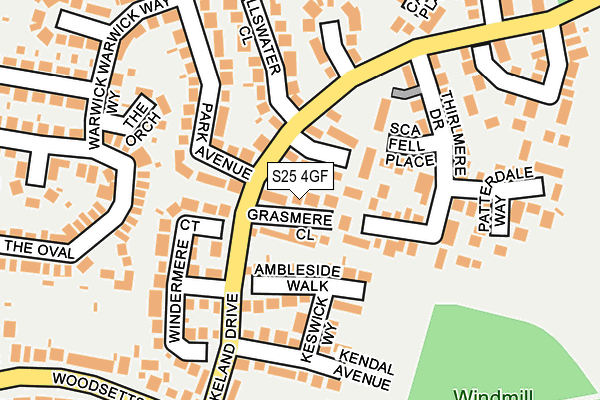 S25 4GF map - OS OpenMap – Local (Ordnance Survey)