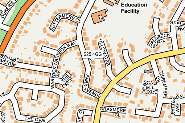 S25 4GG map - OS OpenMap – Local (Ordnance Survey)