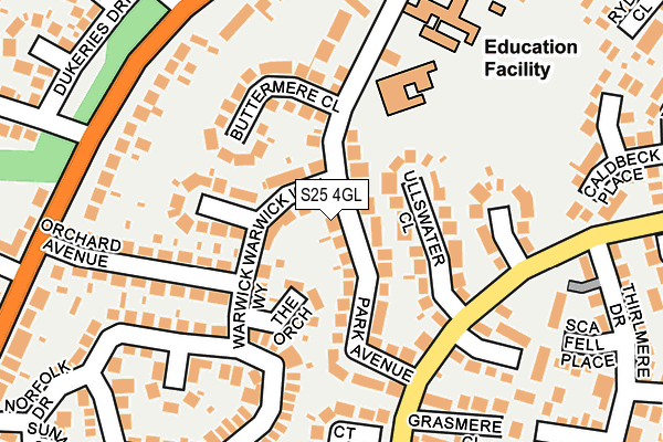 S25 4GL map - OS OpenMap – Local (Ordnance Survey)