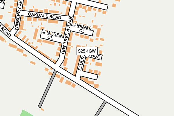 S25 4GW map - OS OpenMap – Local (Ordnance Survey)
