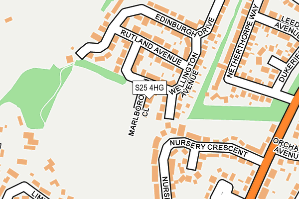 S25 4HG map - OS OpenMap – Local (Ordnance Survey)