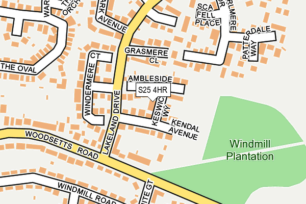 S25 4HR map - OS OpenMap – Local (Ordnance Survey)