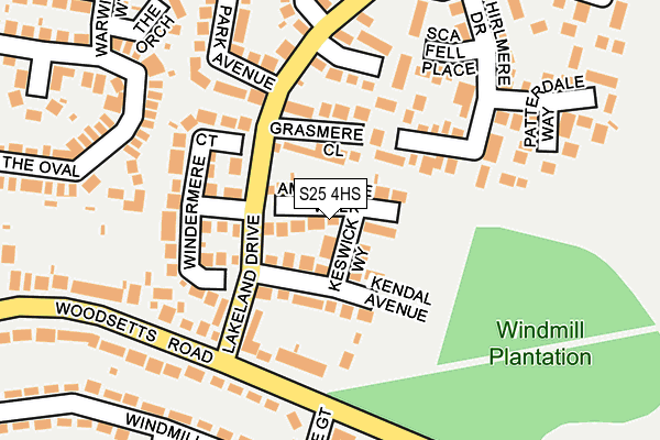 S25 4HS map - OS OpenMap – Local (Ordnance Survey)