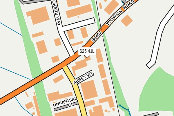 S25 4JL map - OS OpenMap – Local (Ordnance Survey)