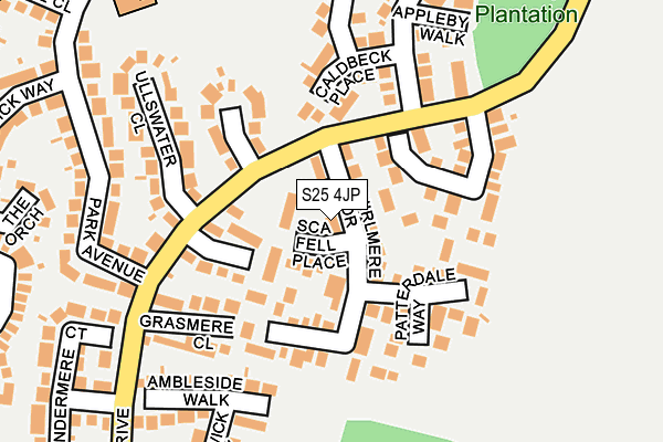 S25 4JP map - OS OpenMap – Local (Ordnance Survey)