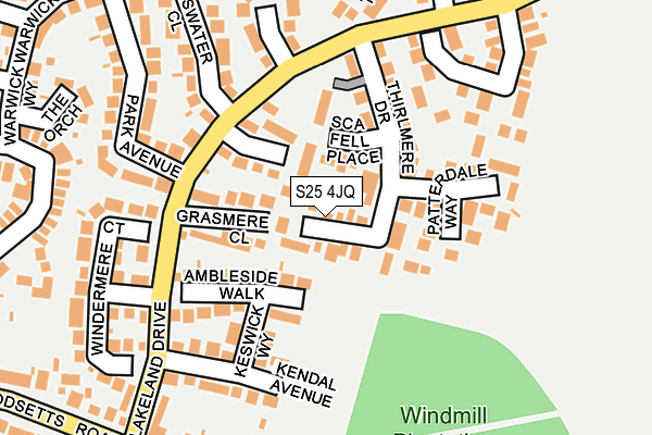 S25 4JQ map - OS OpenMap – Local (Ordnance Survey)