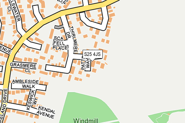 S25 4JS map - OS OpenMap – Local (Ordnance Survey)