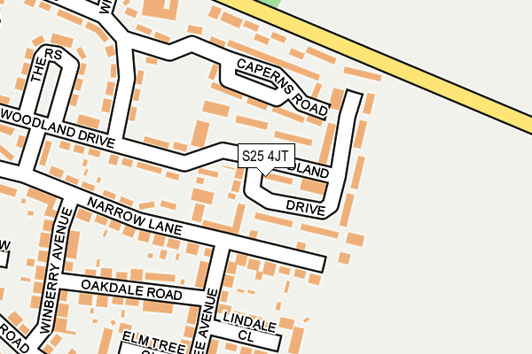 S25 4JT map - OS OpenMap – Local (Ordnance Survey)